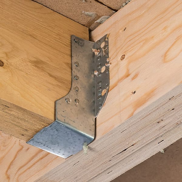 close up view of a joist truss bracket