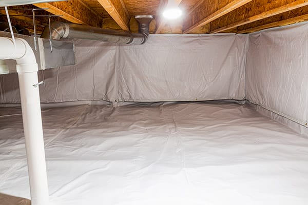 Vapor Barrier installation New vapor barrier in crawlspace