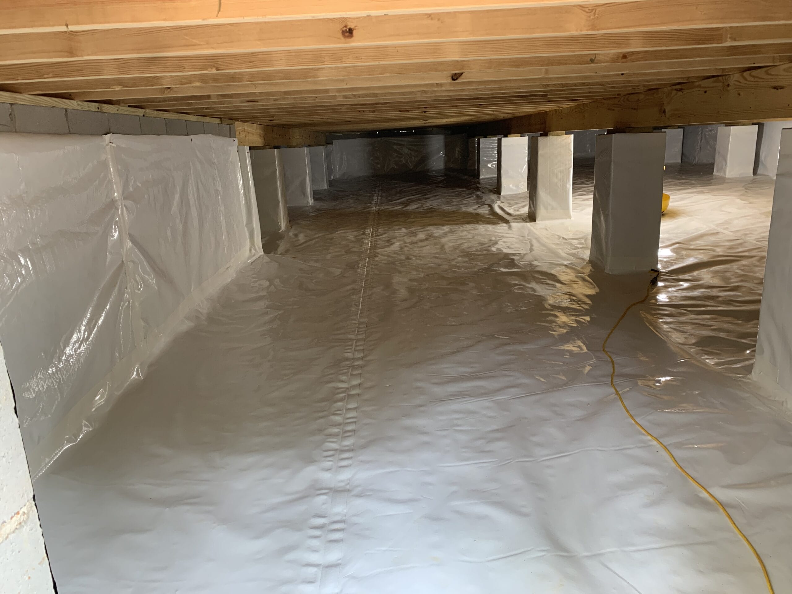 New vapor barrier in crawlspace New vapor barrier in crawlspace